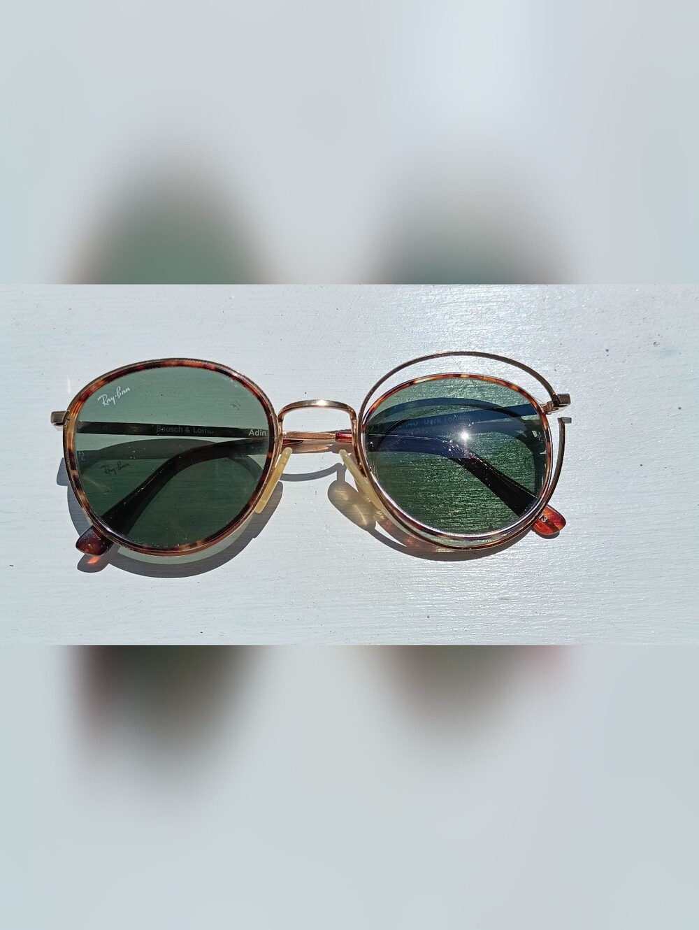 Vintage Bausch & Lomb Ray-Ban Round Metal Sunglasses Gold & Tortoise